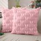 Easter Pillow Covers 18x18 inch Set of 2 Easter Decorations White Ears Pink Rabbit Soft Plush Faux Fur Jacquard Throw Pillows for Bedroom Sofa Holiday Festivals Home Decor FHJ-17B18